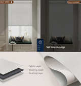 Motorized Roller Shade: Blackout, Rechargeable, Compatible with Alexa - Image 3