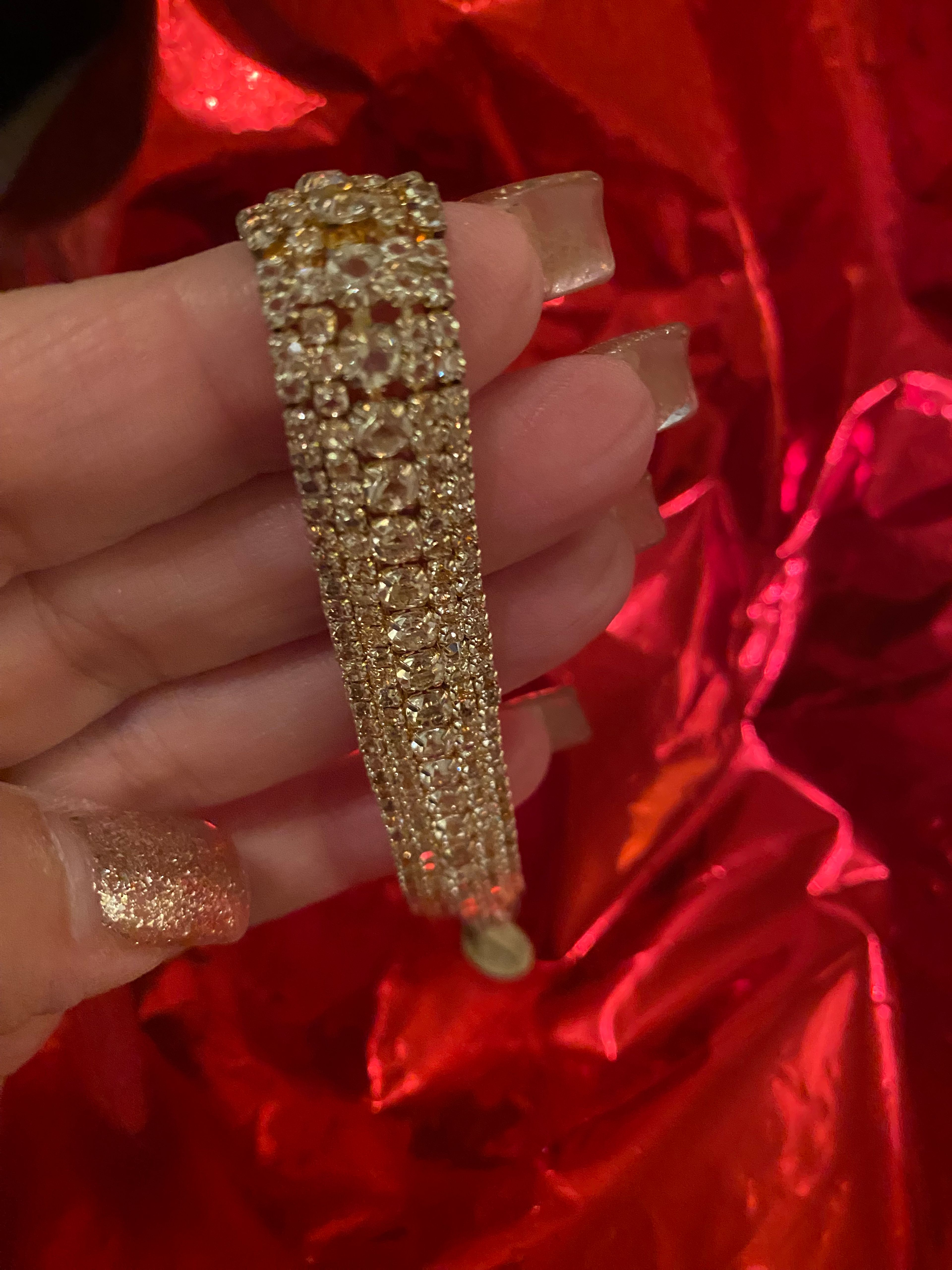 Gold Tone CZ Tennis Bracelet - Image 2