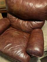 Lane Furniture Brown Leather Overstuffed Recliner - Image 2