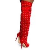 Muccia All-Over Rhinestone Thigh High Boots - Image 4
