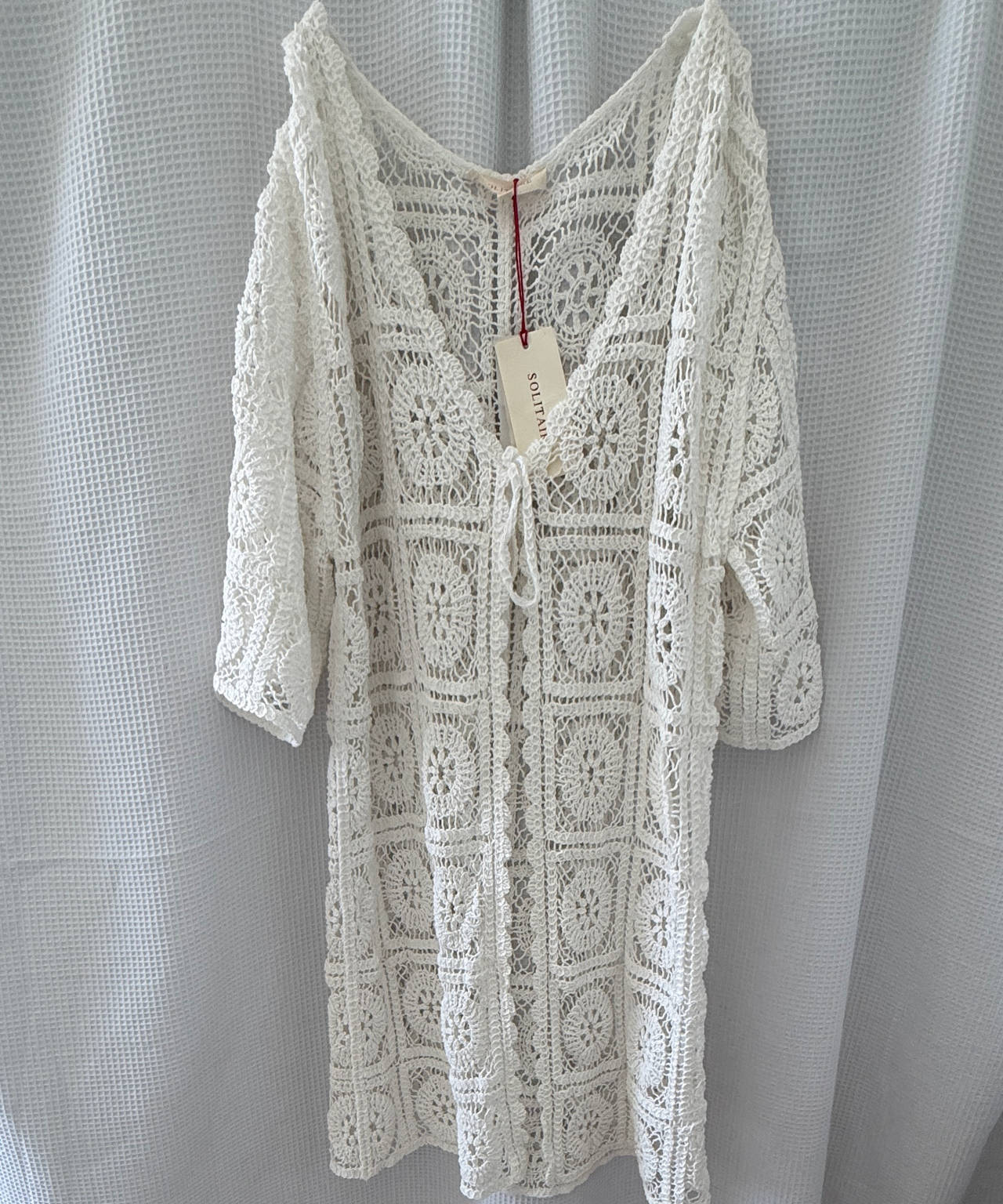 Solitaire White Crochet Lace Swim Cover-Up
