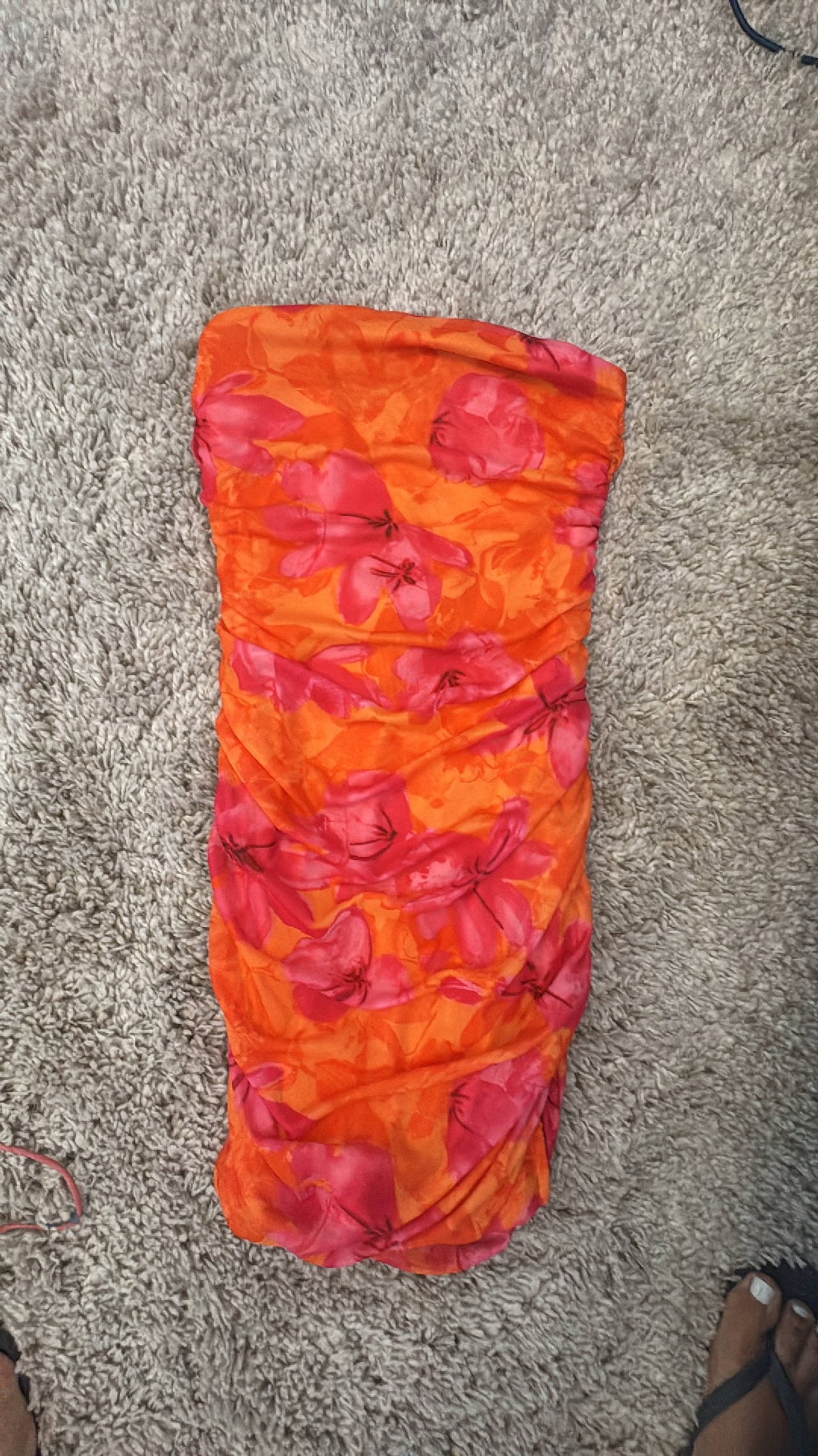 strapless floral bodycon dress