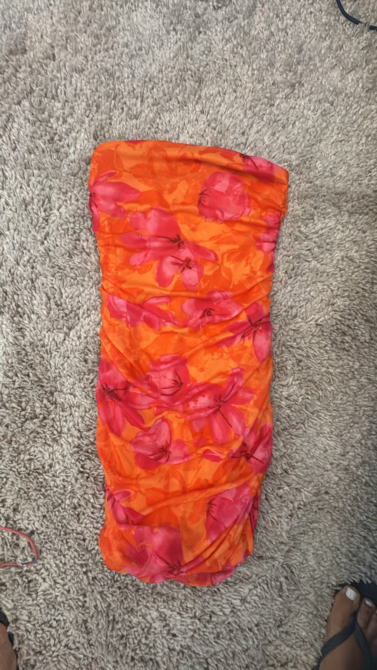 strapless floral bodycon dress