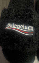 Balenciaga Faux Shearling Slides - Image 4