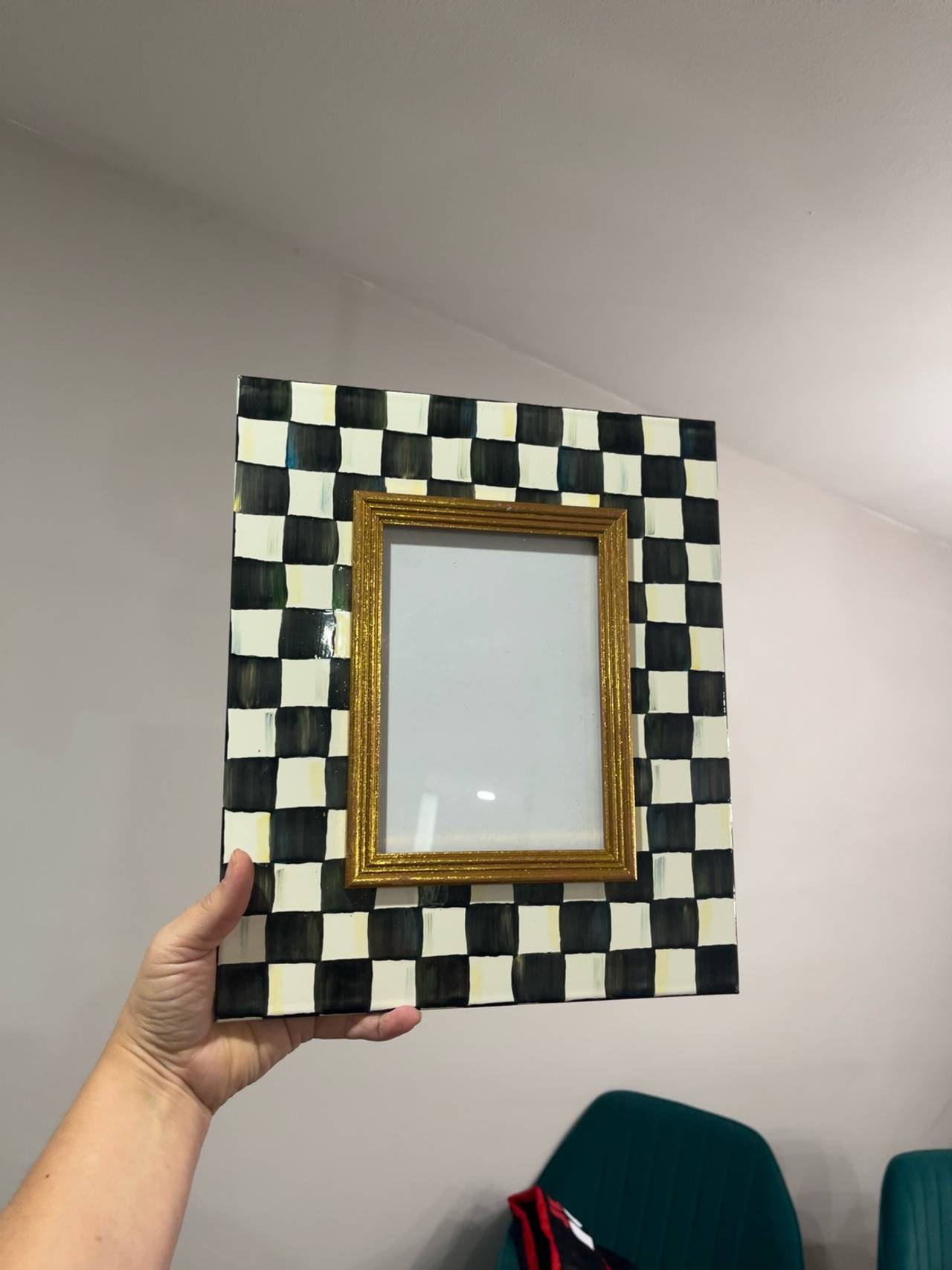 MacKenzie-Childs Courtly Check Enamel Frame 5x7 portrait