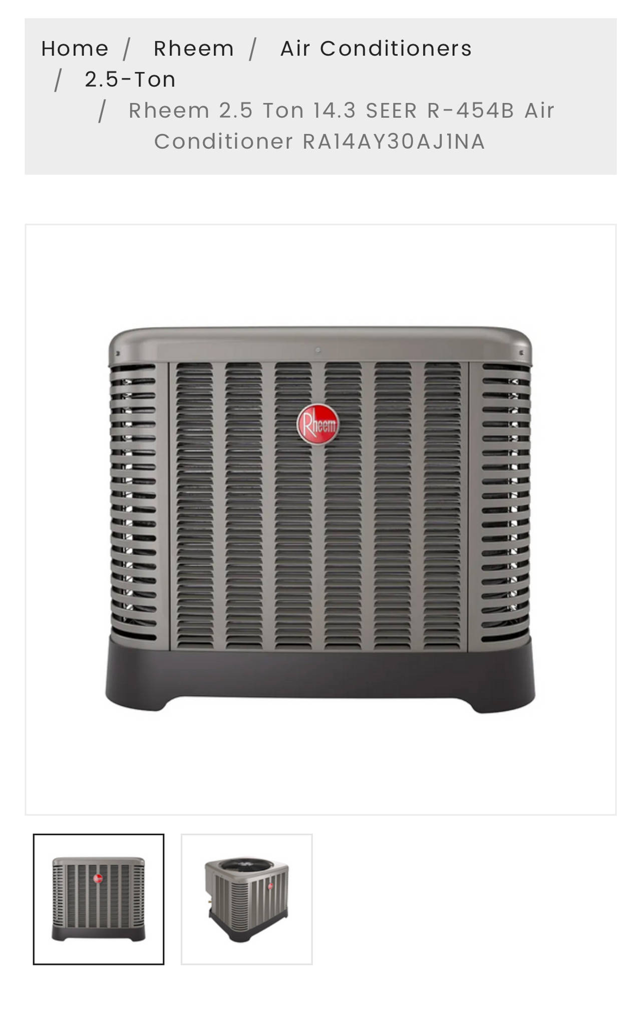 Rheem 2.5 Ton 14.3 SEER R-454B Air Conditioner