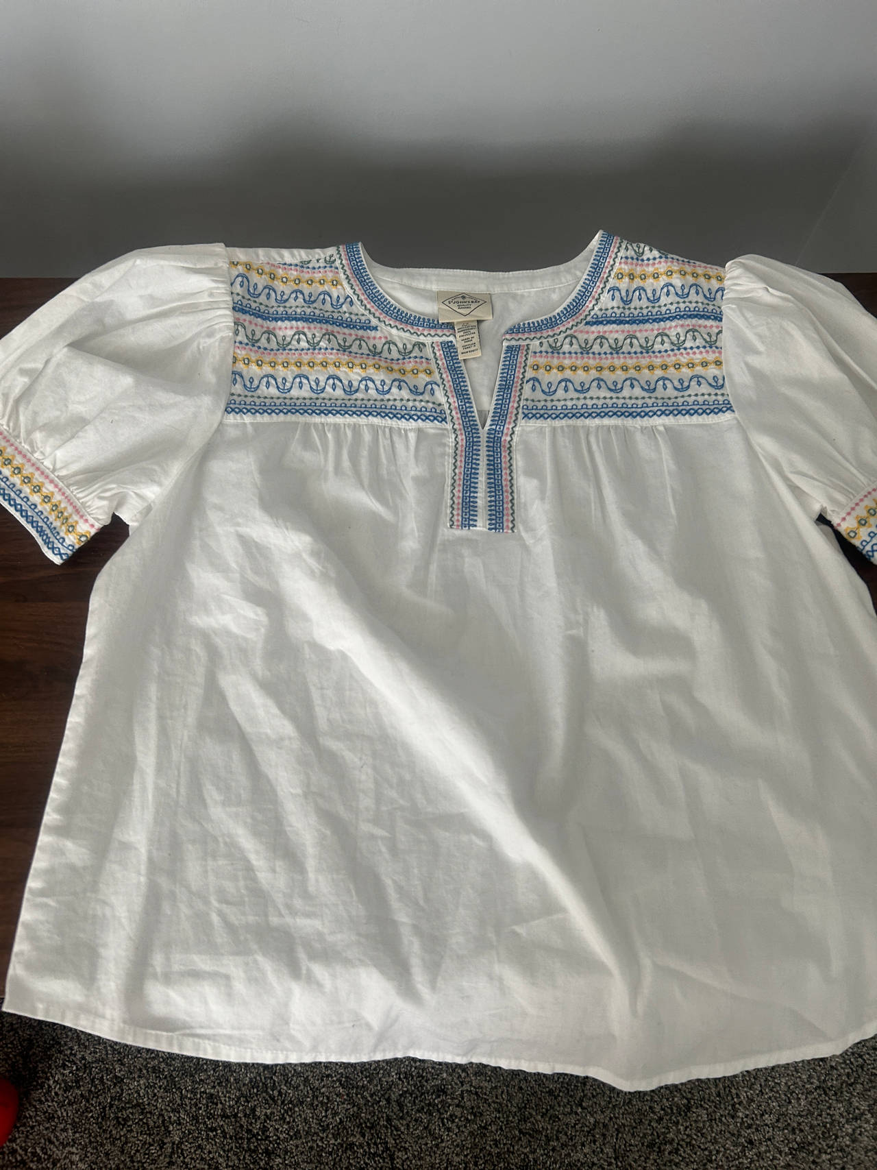 Lucky Brand Embroidered Peasant Top