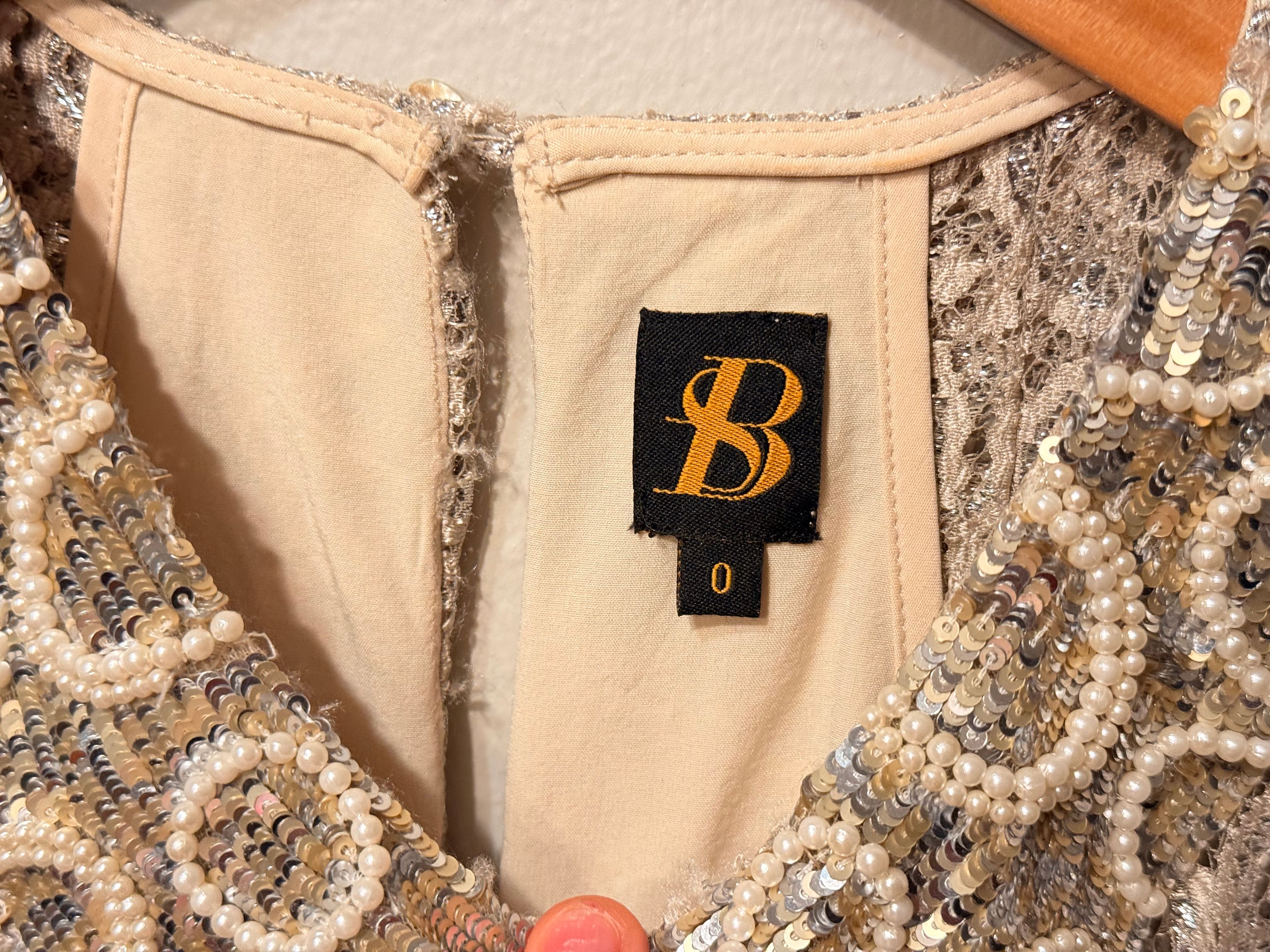 Anthropologie Silver & Gold Lace Dress - Image 6