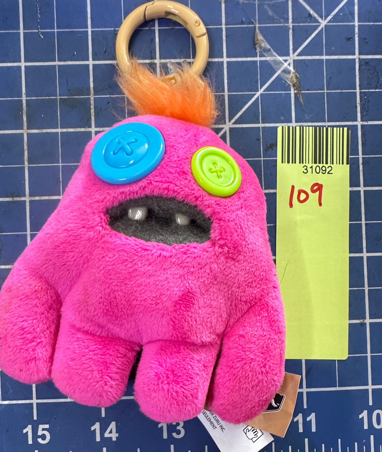 FUGGLERS mini carabiner plush stuffed animal figure