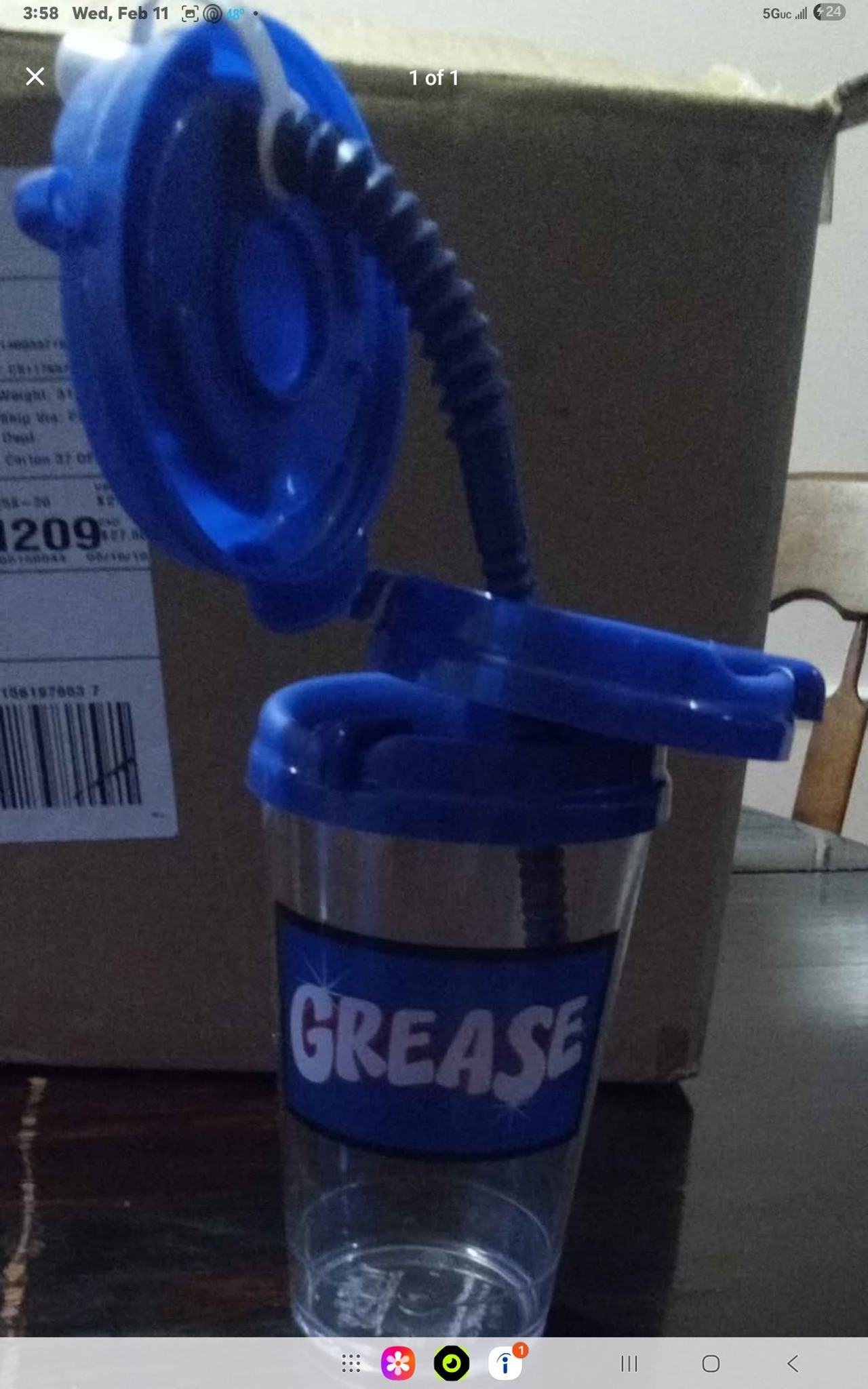 Grease Movie Promotional Plastic Tumbler with Bendy Straw