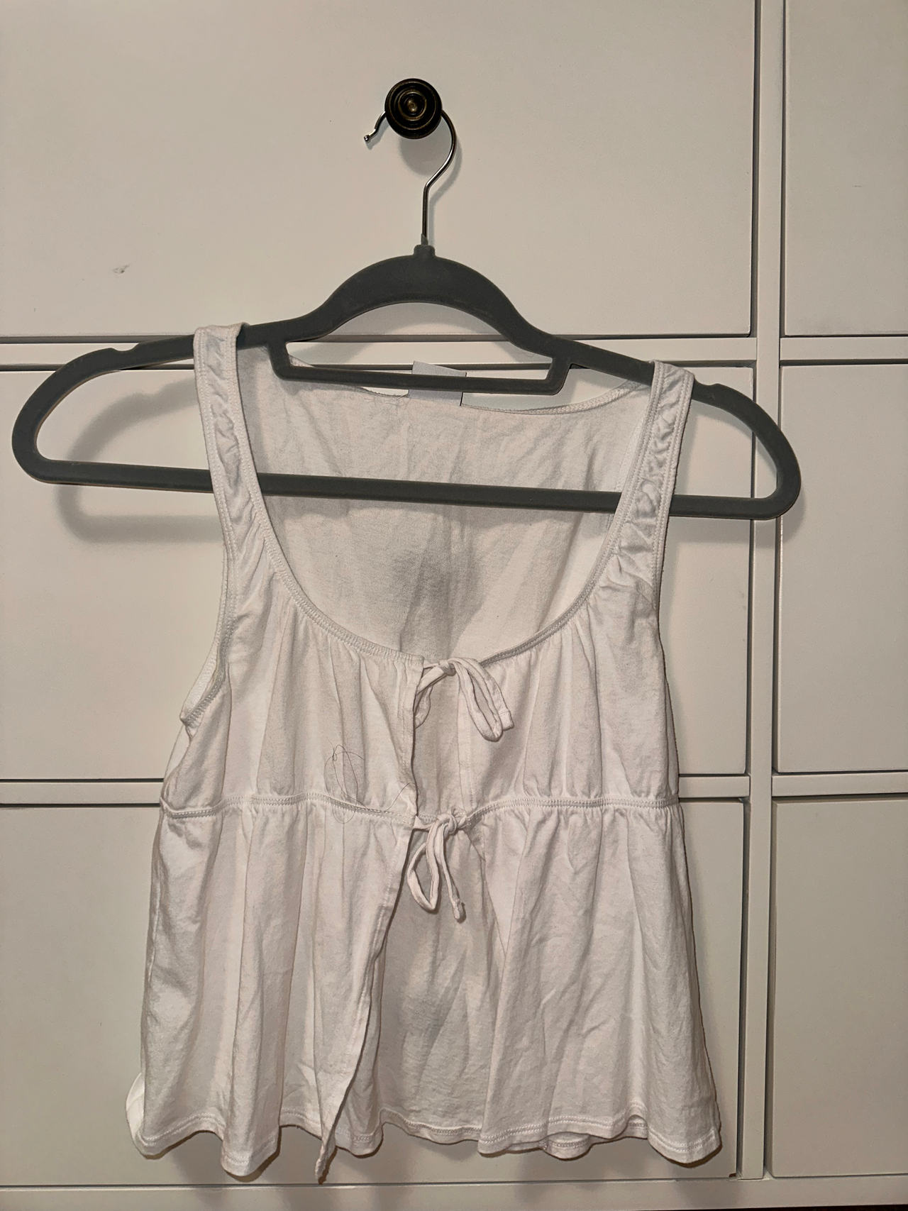 Aritzia White Sleeveless Peplum Top