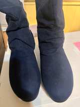Navy Blue Slouchy Buckle Ankle Boots-2pairs! 8.5 and size 9 - Image 3