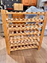 58-Bottle Bamboo Standing Wine Rack - Image 3