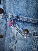 Levi's Sherpa Lined Denim Trucker Jacket Blue Size Small - Image 4
