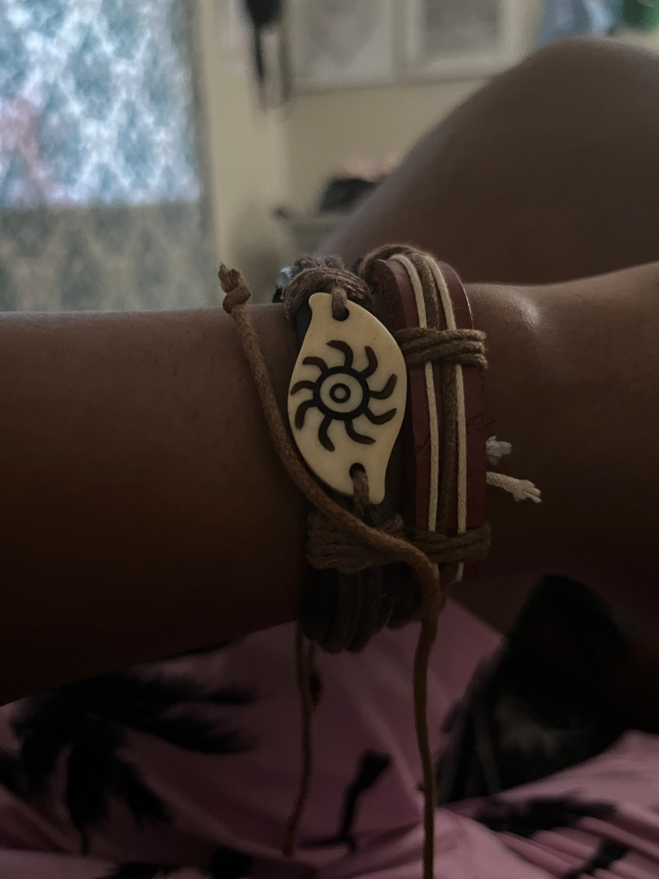 Boho Sun Symbol Leather Bracelet