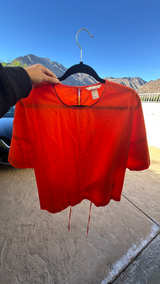 H&M Bright Red Women's Waisted T-Shirt - Image 2