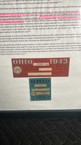 Vintage Ohio Windshield License Plate Stickers - Image 1