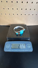 Navajo 925 Sterling Silver Turquoise Cuff Bracelet - Image 3