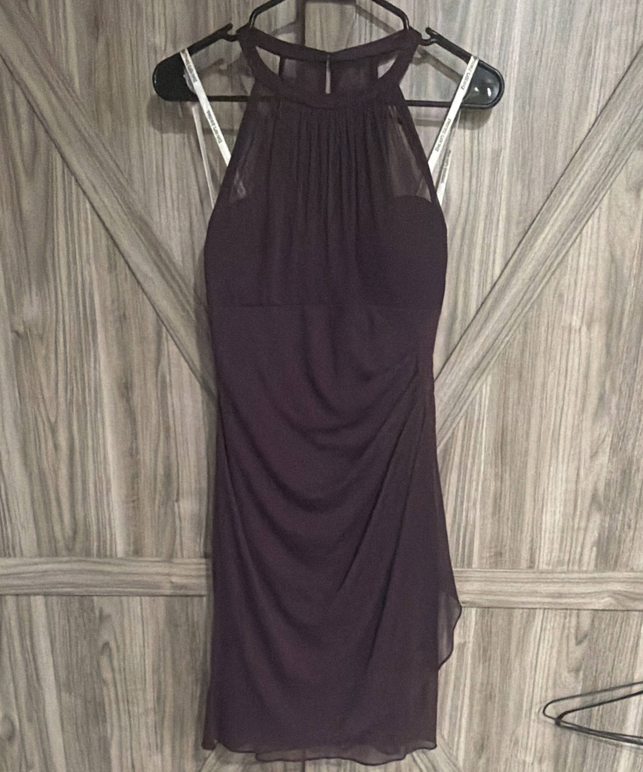 David's Bridal Chiffon Halter Cocktail Dress Size 2