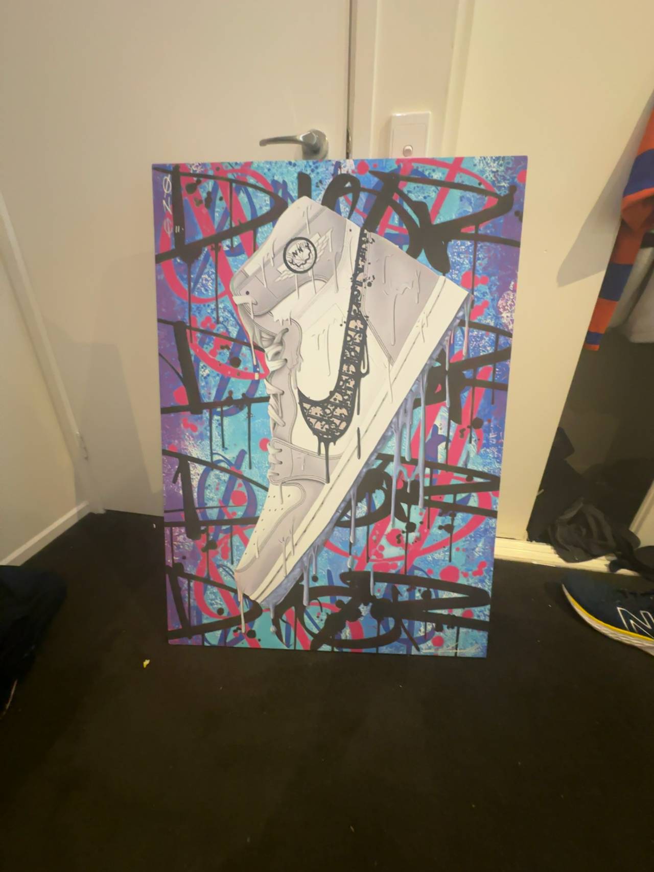 Nike Air Jordan 1 Off-White Graffiti Canvas Print