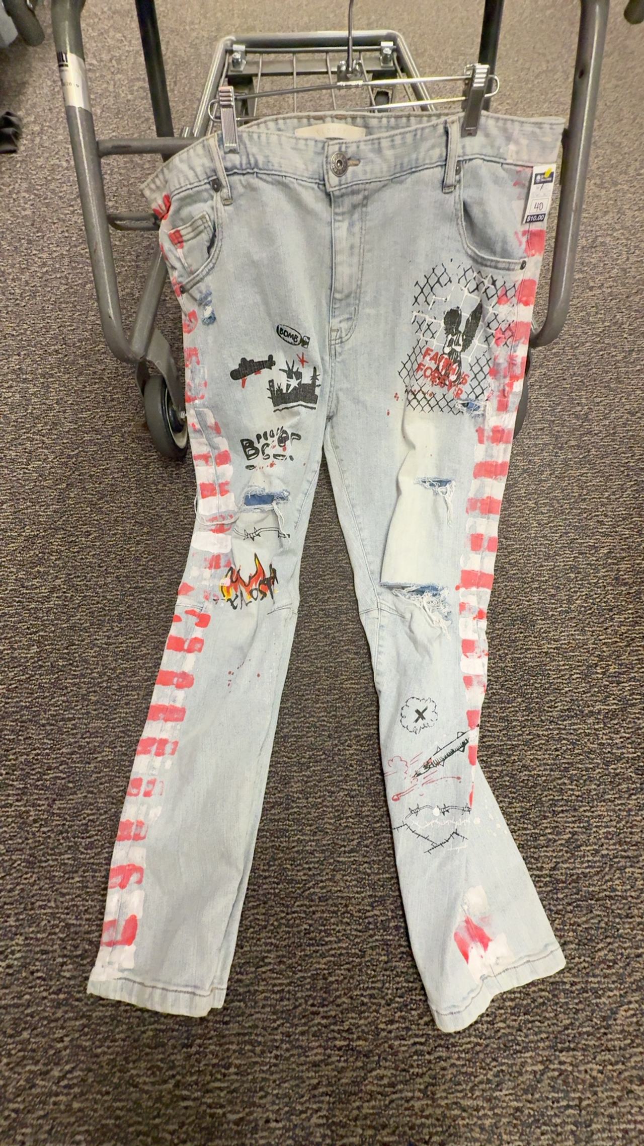 Kloud9 Denim Jeans with Graffiti Sides