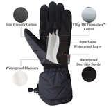 SKYDEER Large 100% Waterproof and Premium Deerskin Suede Leather Ski Gloves - Image 2