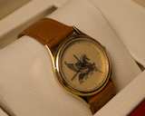 Vintage Wittnauer Pegasus Women’s Watch – Gold Dial & Leather Band - Image 1
