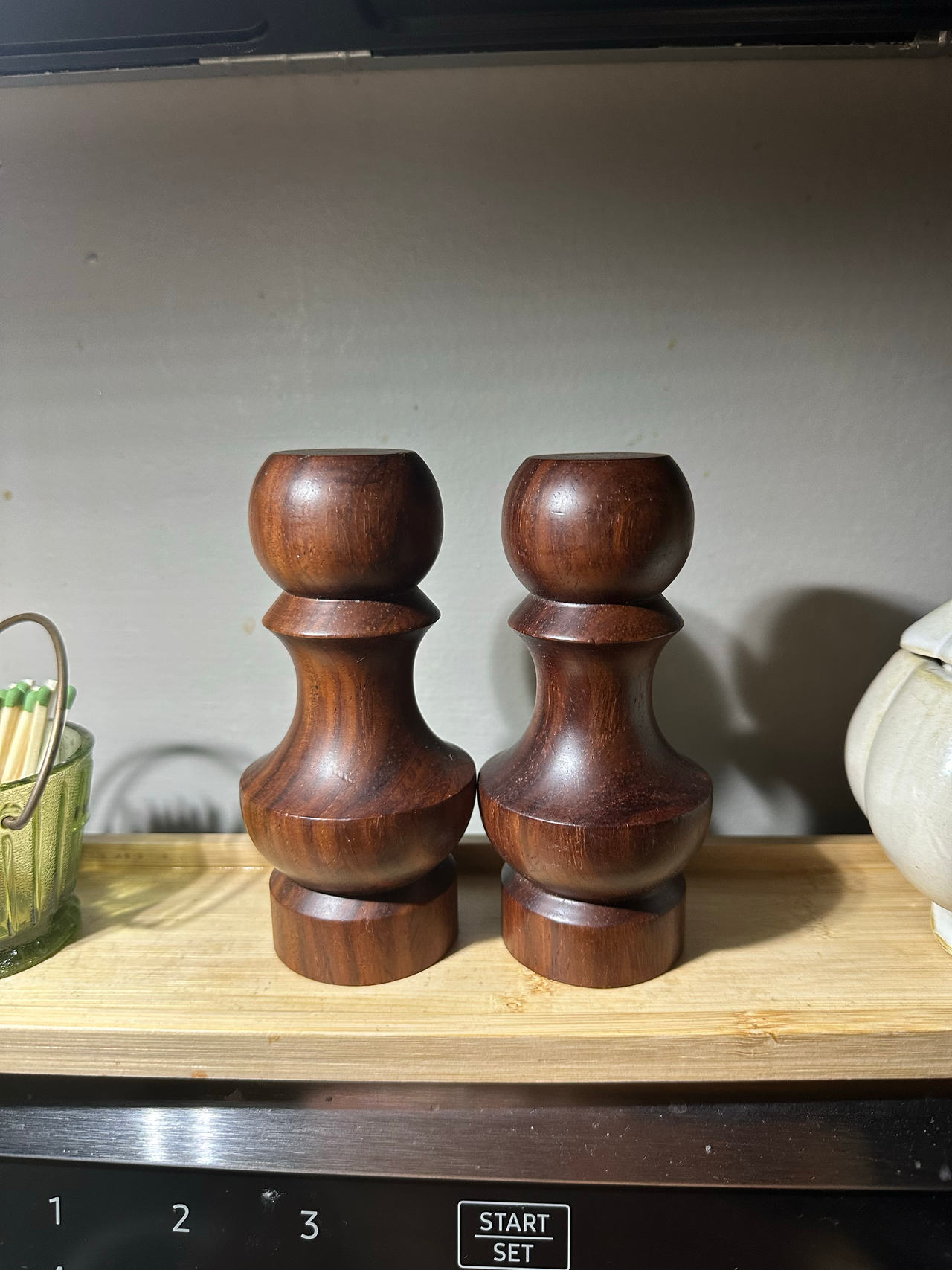 Vintage Wood Salt and Pepper Shakers