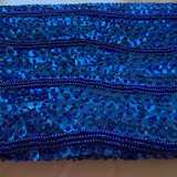 Vintage André Cellini Blue Sequin Beaded Evening Bag Clutch Purse Crossbody - Image 6
