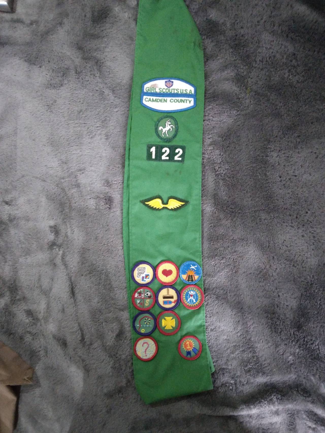 Vintage Girl Scout Sash with Patches