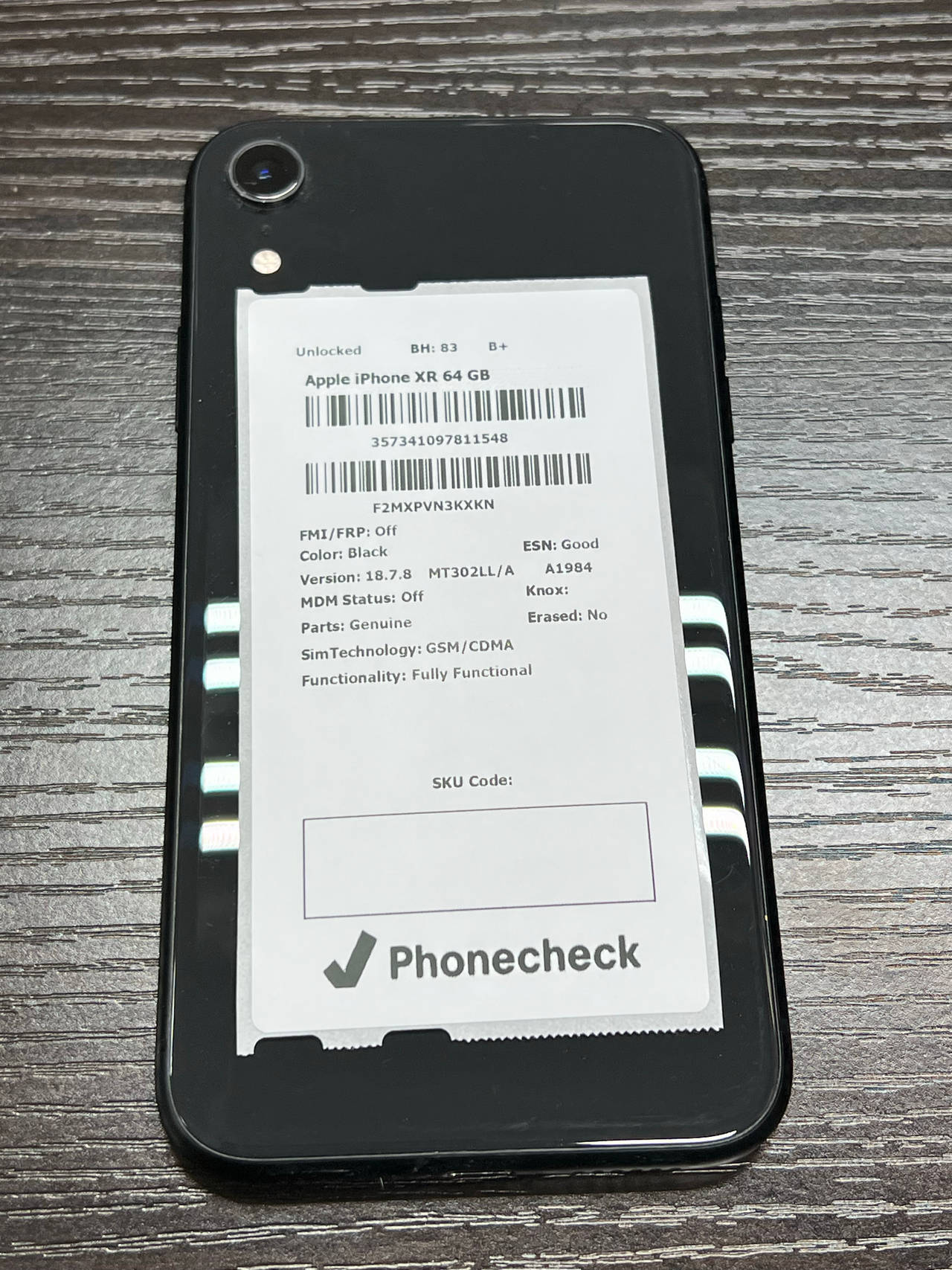Apple iPhone XR 64GB Black unlocked 83% battery health