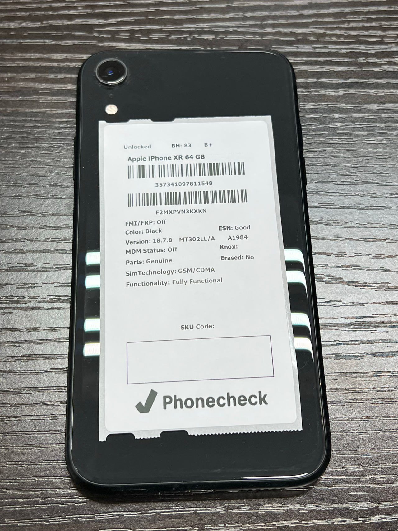 Apple iPhone XR 64GB Black unlocked 83% battery health