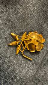 Sarah Coventry Vintage Amber Rose Brooch - Image 2