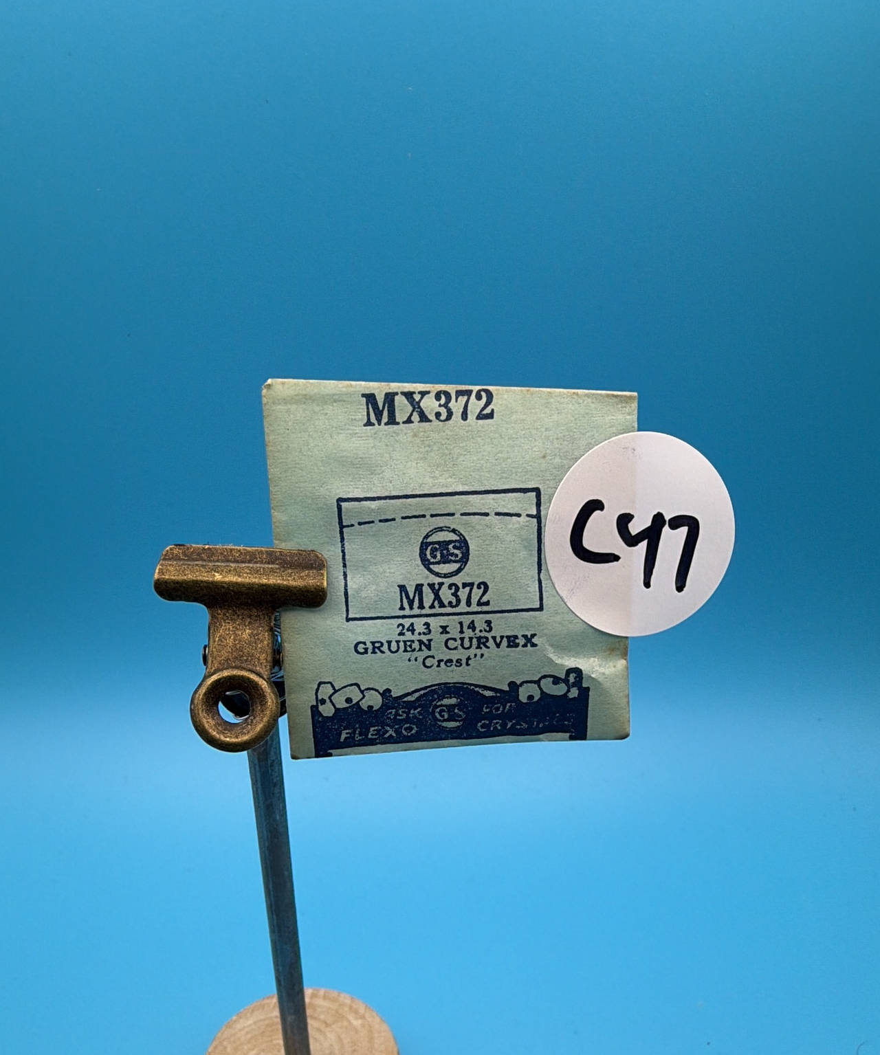 G-S MX372 Watch Crystal for Gruen Curvex Crest