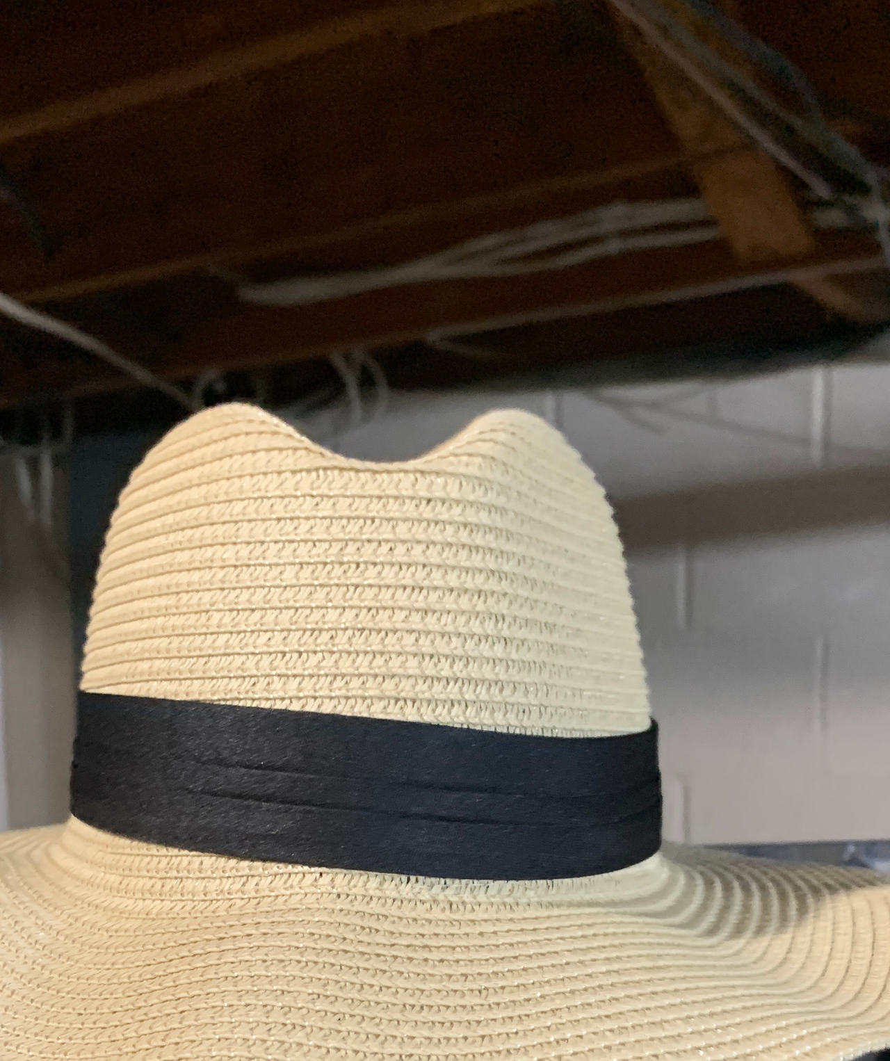 Nantron Straw Fedora Hat with Black Band