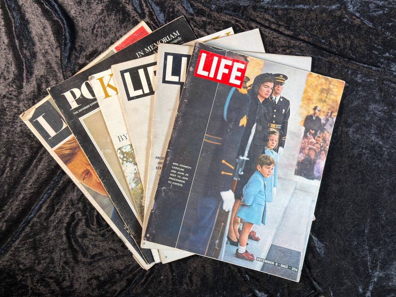 Vintage JFK Memorial Magazine Lot - Life, Look, Saturday Evening Post (7 Issues)