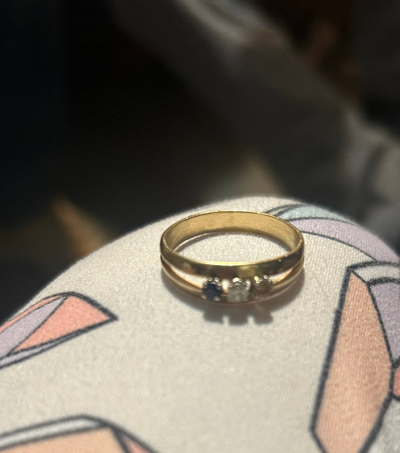 Gold Split Shank Three-Stone Ring