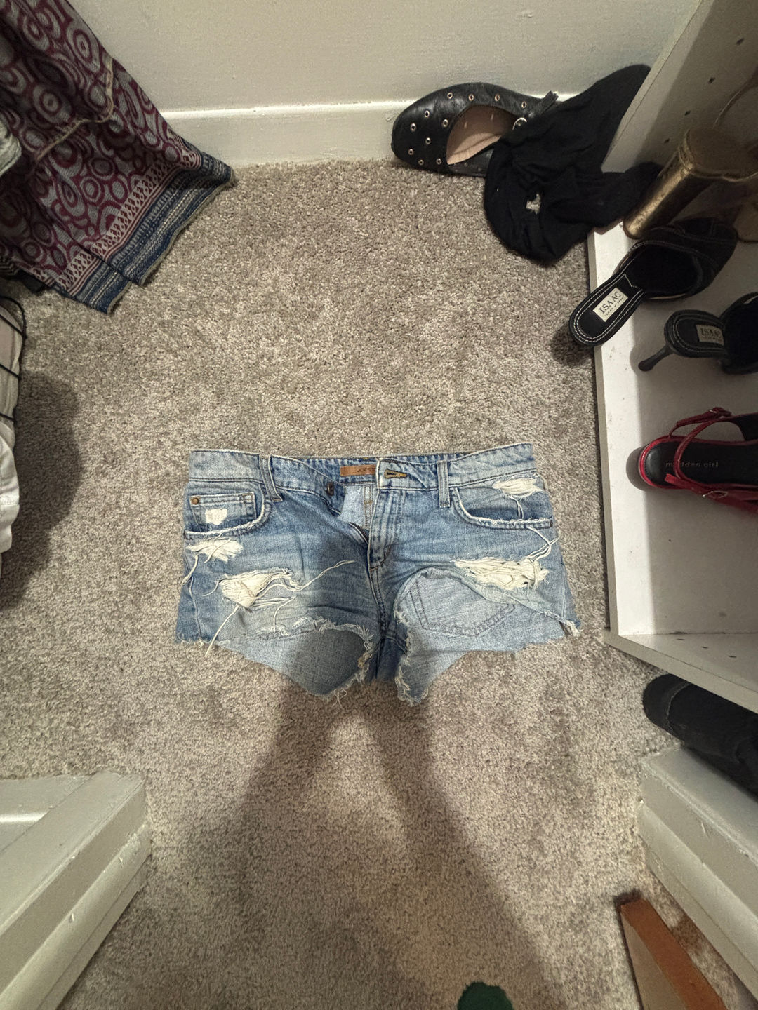 Distressed Denim Shorts