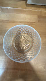 Lot of 3: Anchor Hocking Hobnail Moonstone Bowls:  4.5" and 2 leaf shaped bowls - Image 3