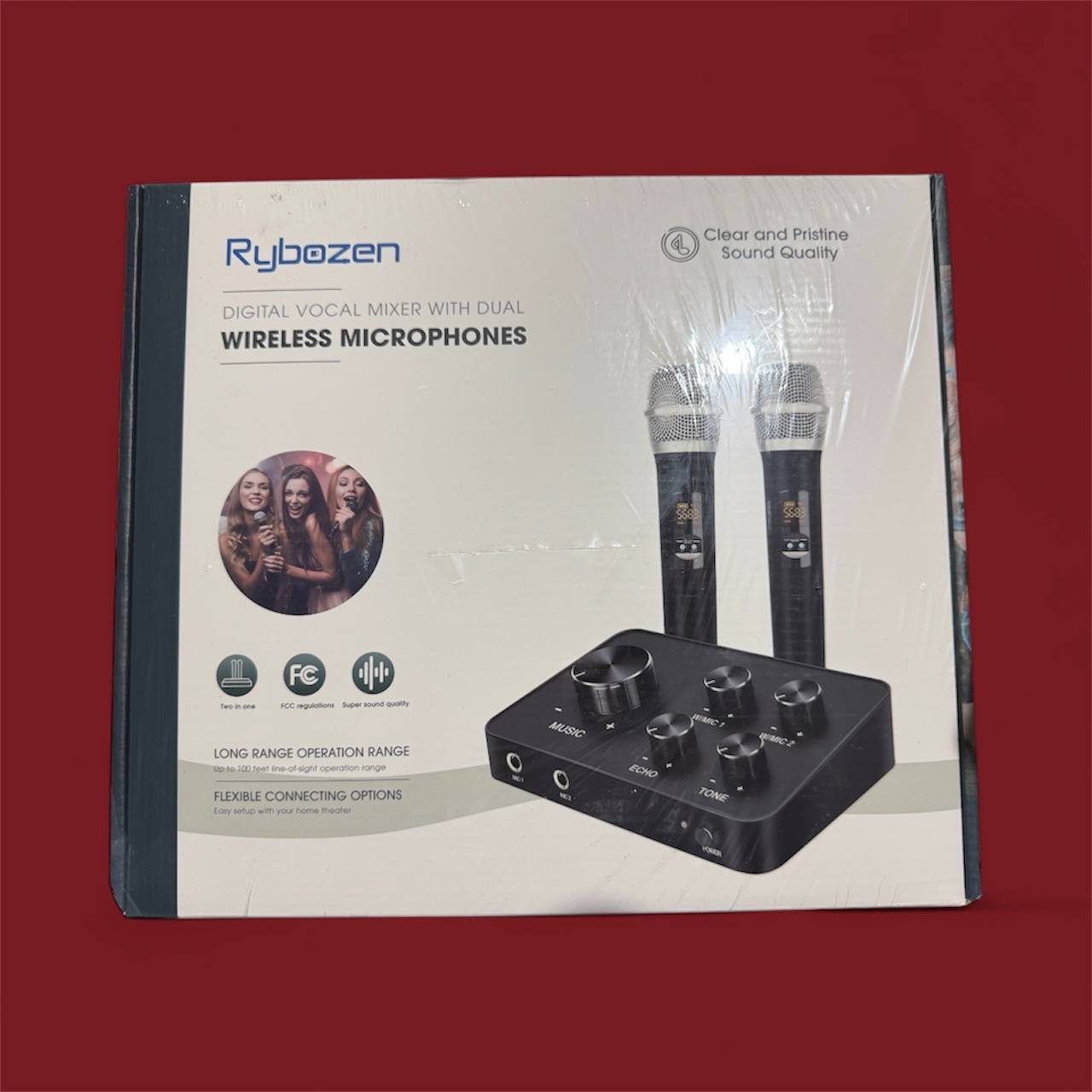 Rybozen Digital Vocal Mixer with Dual Wireless Microphones