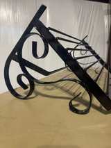 (NEW) Wrought Iron Wall Mounted Shelf with Scroll Design - Image 2