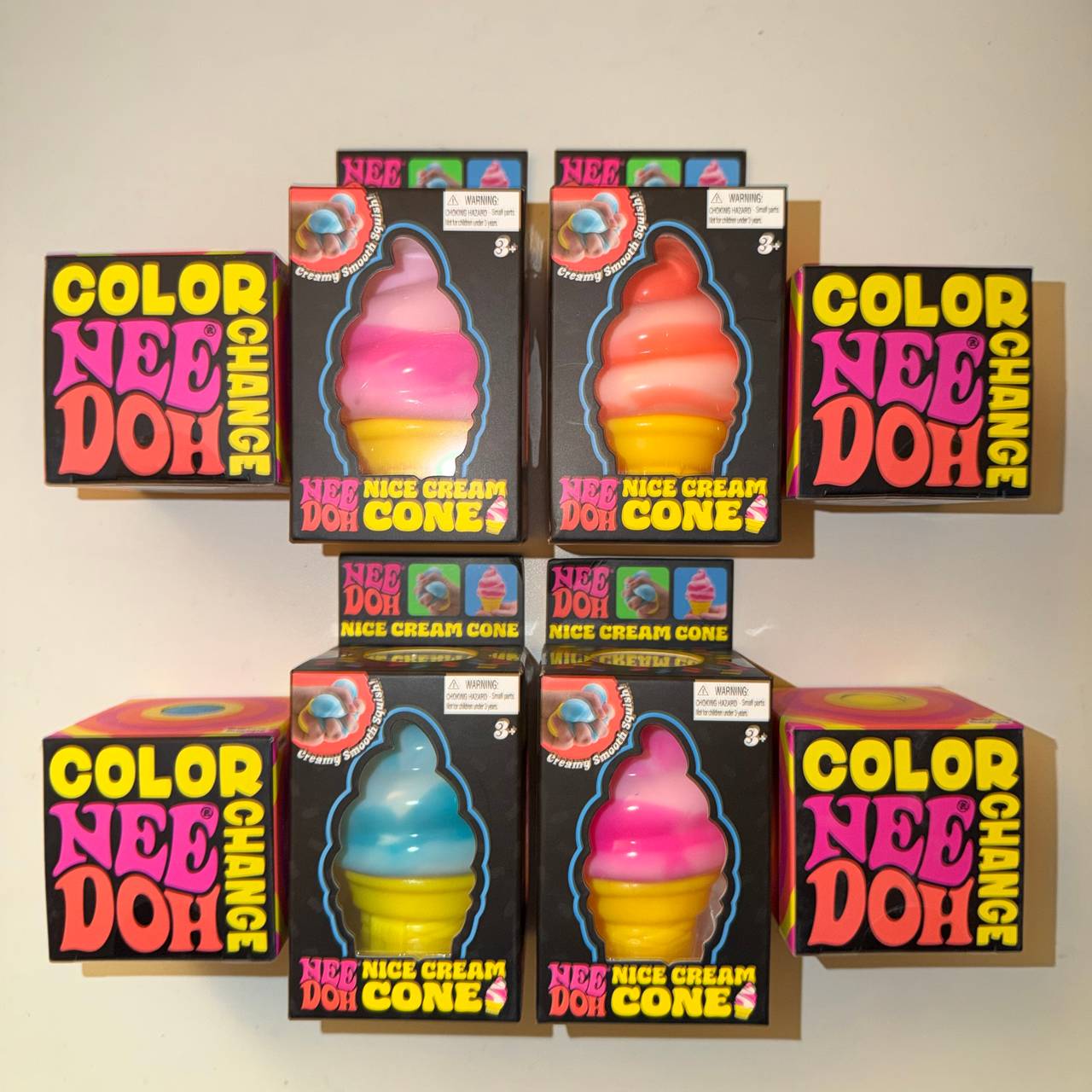 2 Viral Nee Doh’s. 1 Ice Cream Cone and 1 Color Change