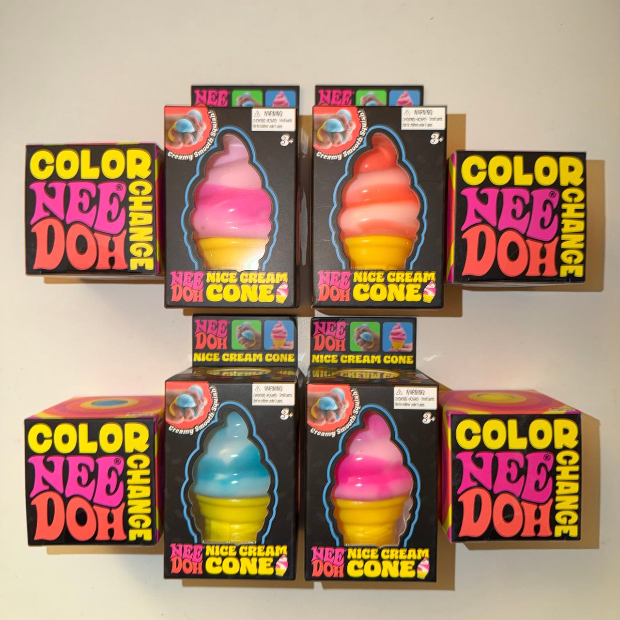 2 Viral Nee Doh’s. 1 Ice Cream Cone and 1 Color Change