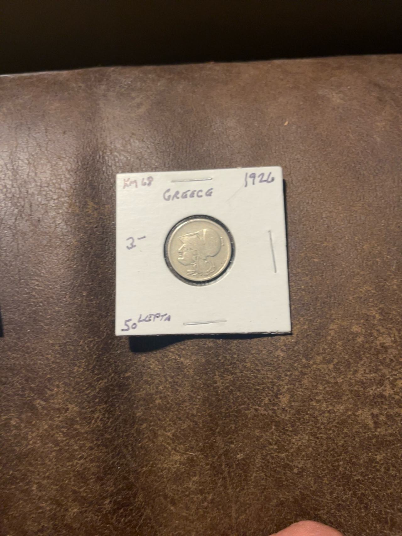 Greece 2 Drachma 1926 Athena Copper-Nickel Coin