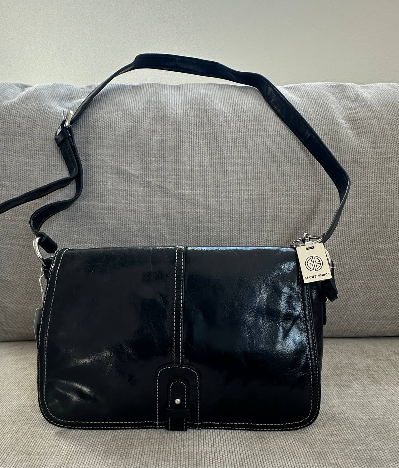 Giani Bernini Black Leather Crossbody Bag