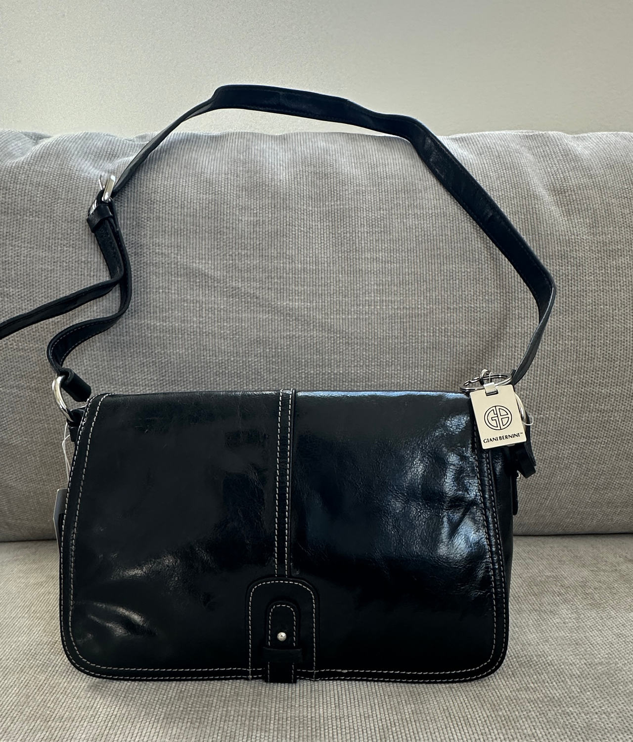 Giani Bernini Black Leather Crossbody Bag