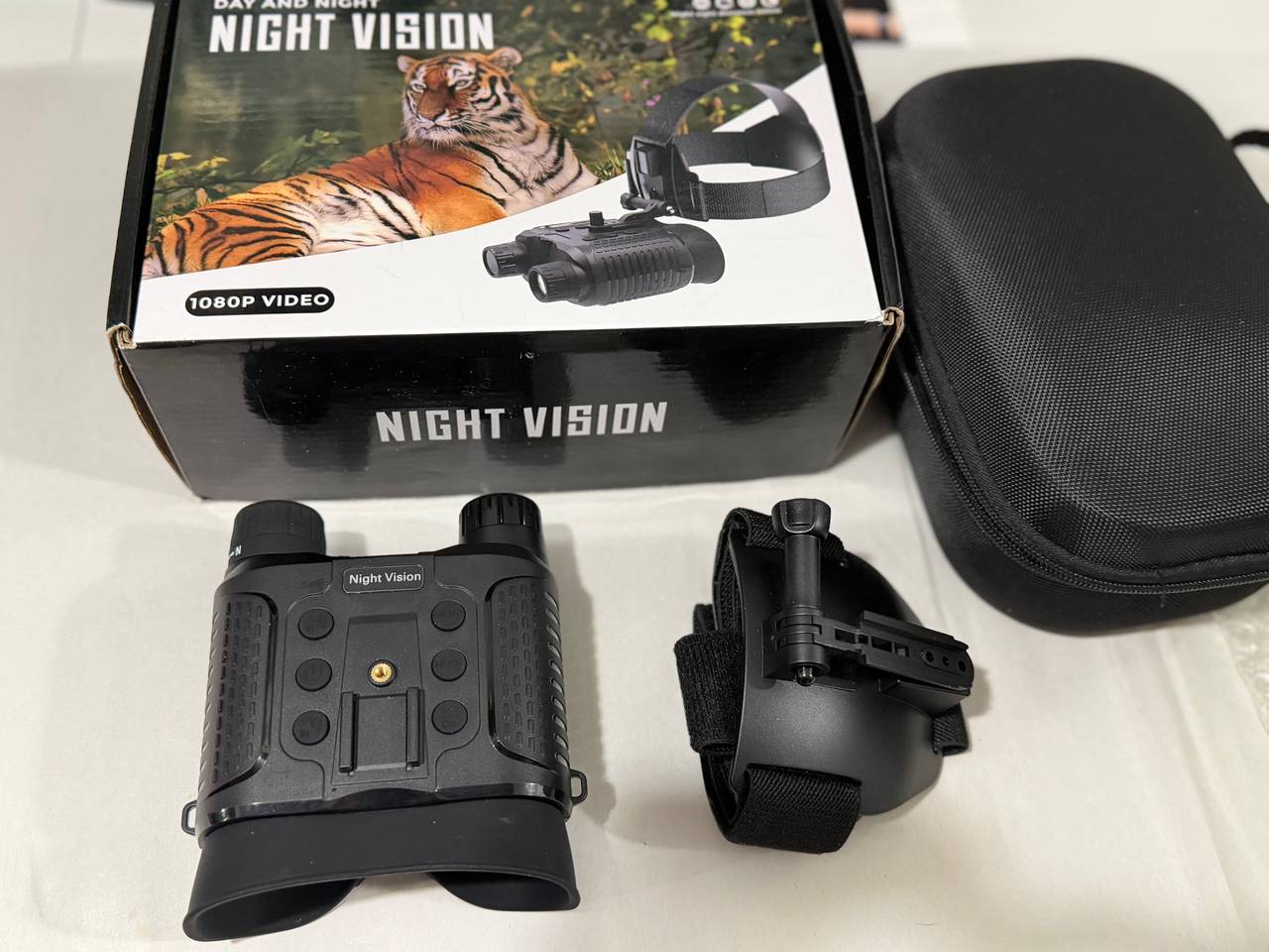 Digital Night Vision Binoculars 4K 36MP 8X Zoom IR Camera Head Mount Case