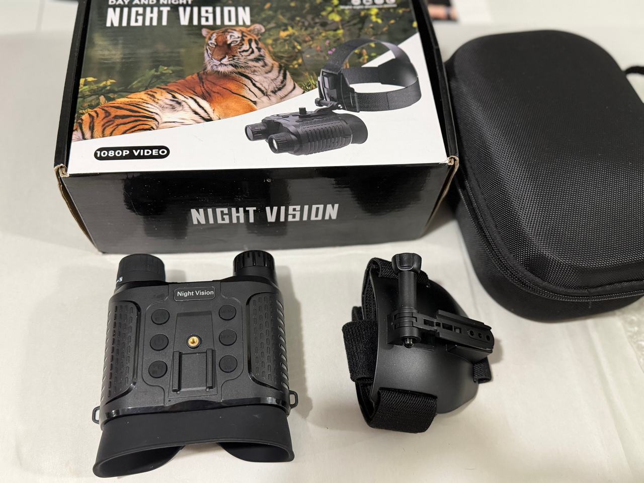 Digital Night Vision Binoculars 4K 36MP 8X Zoom IR Camera Head Mount Case