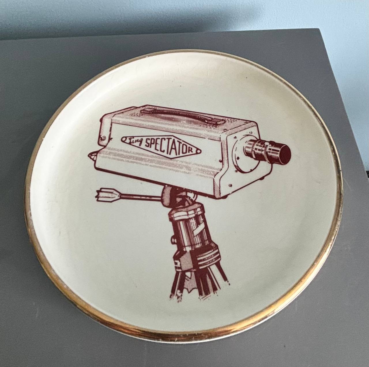 Vintage King Spectator TV Camera Decorative Plate