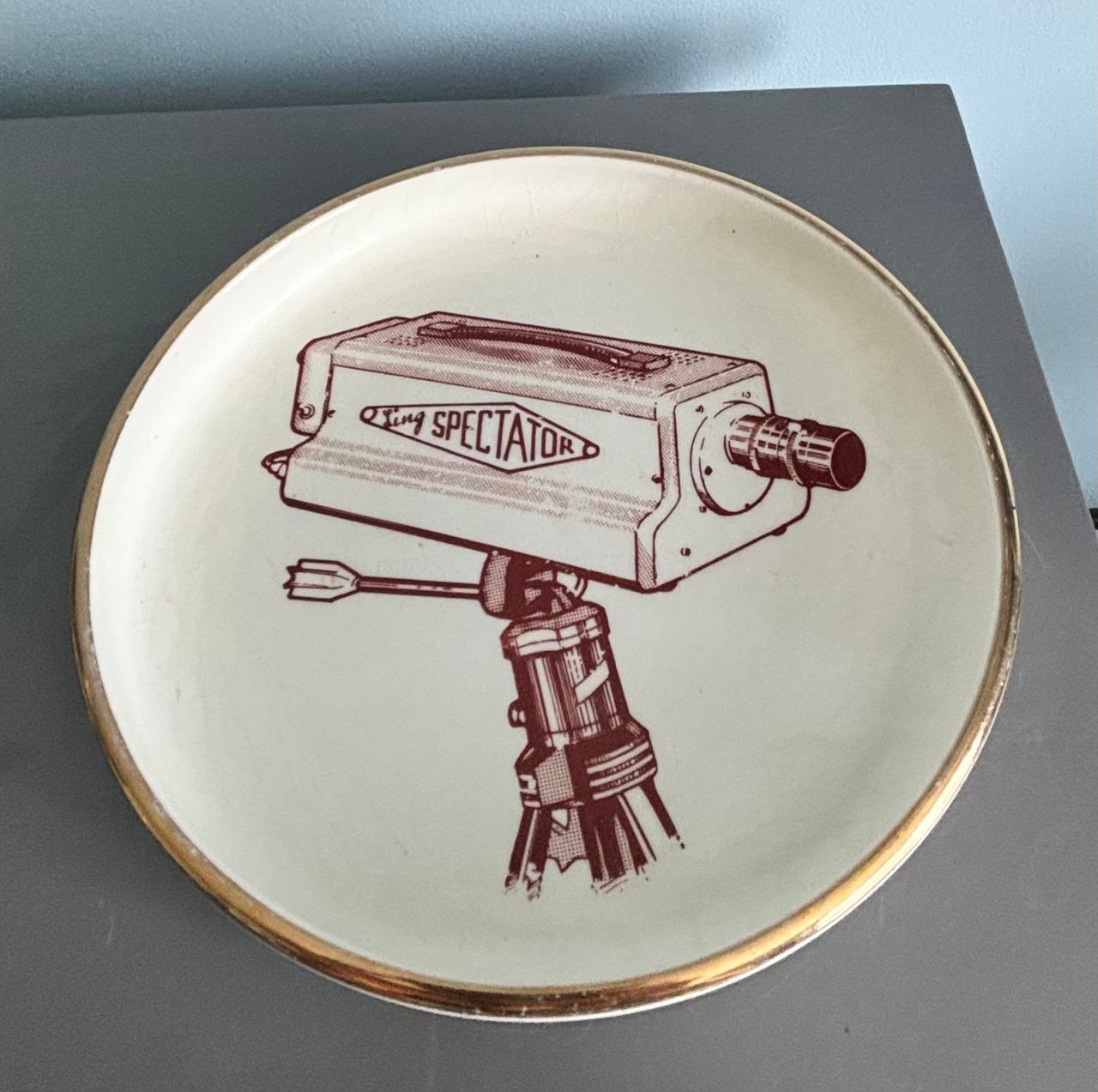 Vintage King Spectator TV Camera Decorative Plate